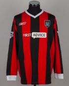 Jon Macken black and red No.11 Manchester City match issued long-sleeved shirt, 2003-04
