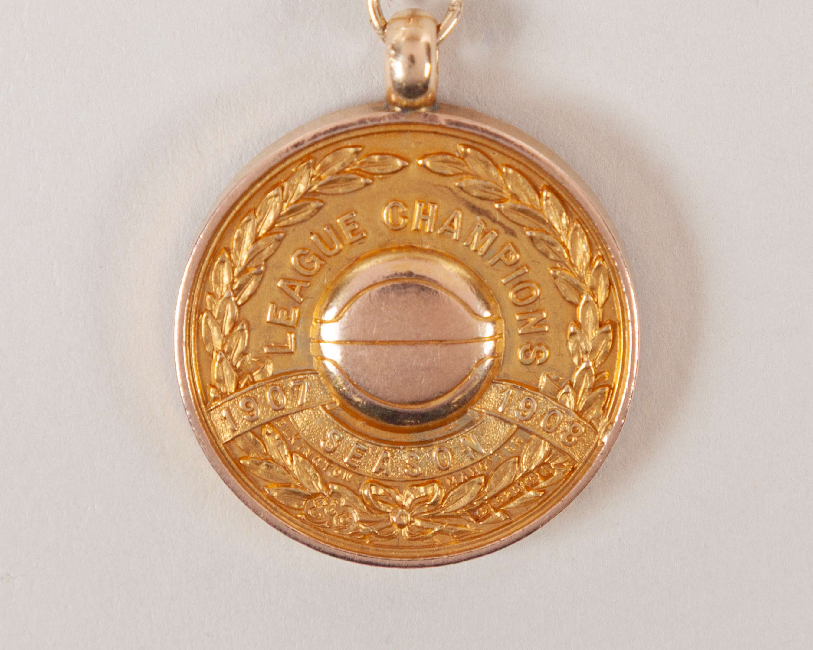 Herbert Burgess 15ct gold Manchester United League Championship medal, 1907-08 - Image 2 of 5