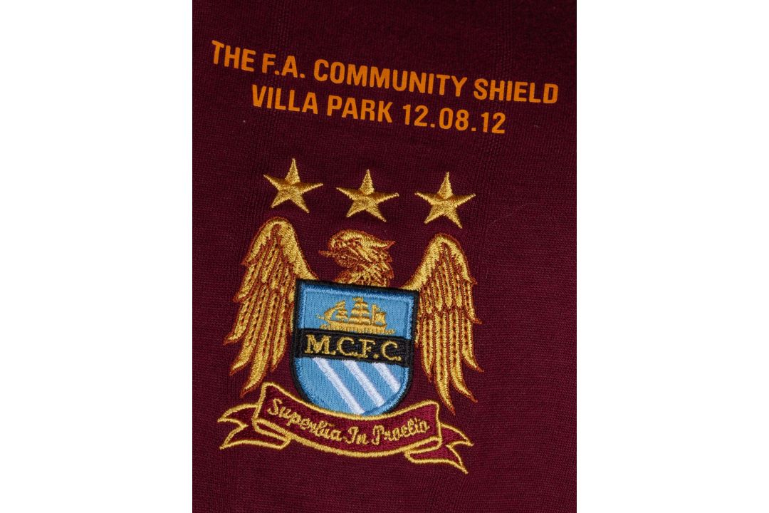Micah Richards burgundy No.2 Manchester City v. Chelsea, match issued shirt, 2012 - Image 3 of 5
