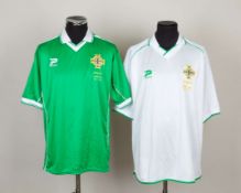 Sammy McIlroy two Northern Ireland match issued shirts, 2000s