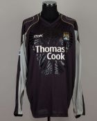Joe Hart black and grey No.25 Manchester City match issued goalkeepers shirt, 2006-07
