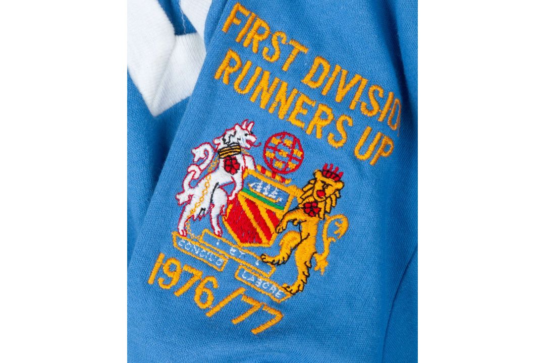 Sky-blue and white No.11 Manchester City match worn short-sleeved shirt, 1977-78 - Image 4 of 4