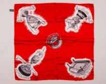 A Manchester United satin scarf to commemorate 1968 European Cup final