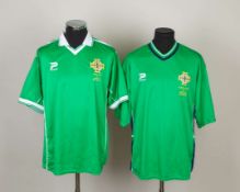 Sammy McIlroy two Northern Ireland match issued shirts