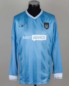 Nicolas Anelka sky-blue and white No.39 Manchester City match worn shirt, 2003-04