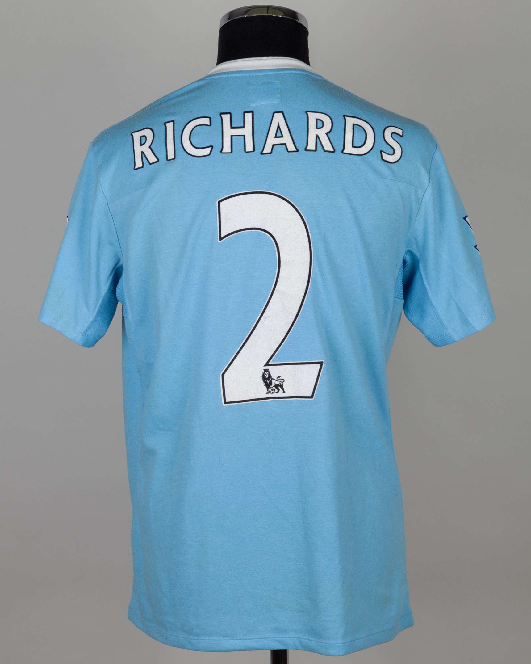 Micah Richards sky-blue No.2 Manchester City match issued short-sleeved shirt, 2010 - Image 2 of 5