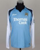 Micah Richards sky-blue and white No.45 Manchester City shirt, 2006-07
