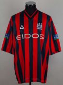 Lee Crooks black and red No.2 Manchester City short-sleeved shirt, 1999-2000