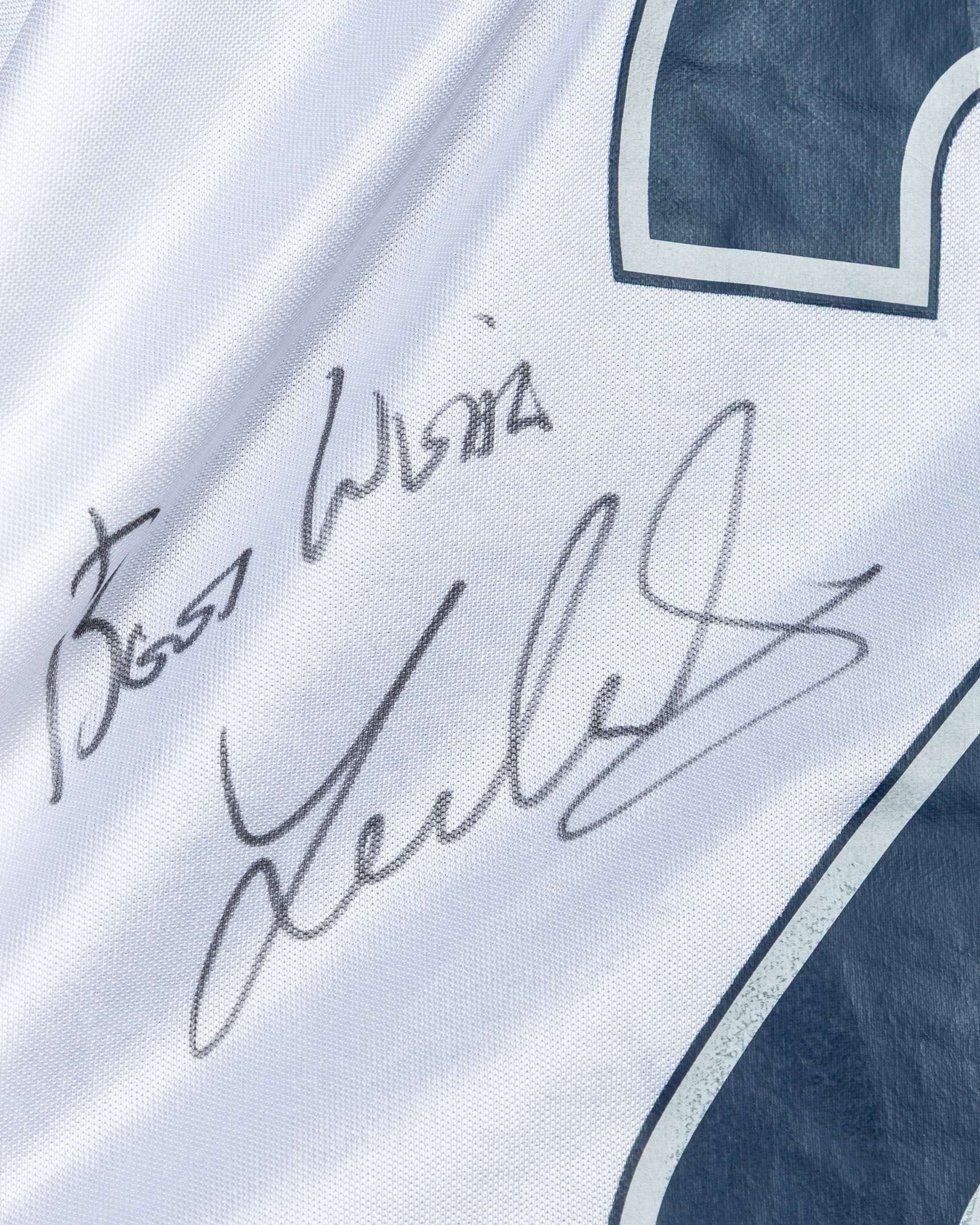 Lee Crooks white and blue No.2 Manchester City match worn short-sleeved shirt, 1999 - Image 4 of 6