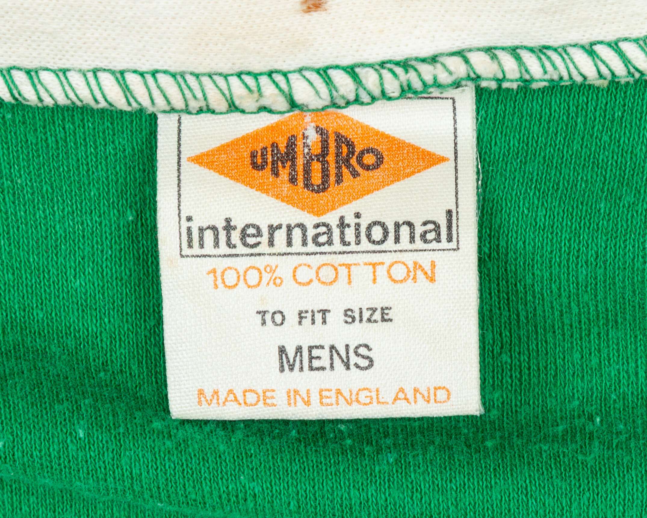 George Best green and white No.11 Northern Ireland match worn long-sleeved shirt, 1976 - Image 4 of 4