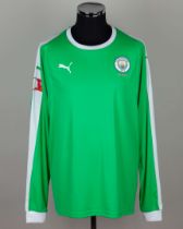 Ederson green and white No.31 Manchester City match prepared Community Shield shirt, 2019