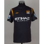 Sylvinho black and yellow No.16 Manchester City match worn short-sleeved shirt, 2010