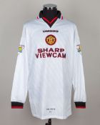 David Beckham white, black and red No.10 Manchester United long-sleeved shirt, 1996-97