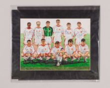 Neil Holt 1991 European Cup Winners Cup Final team line-up watercolour