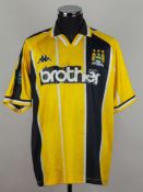 Kevin Horlock yellow and black No.8 Manchester City short-sleeved shirt, 1997