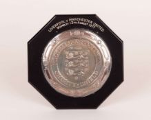 Sammy McIlroy black bakelite and silver-mounted 1977 Charity Shield plaque