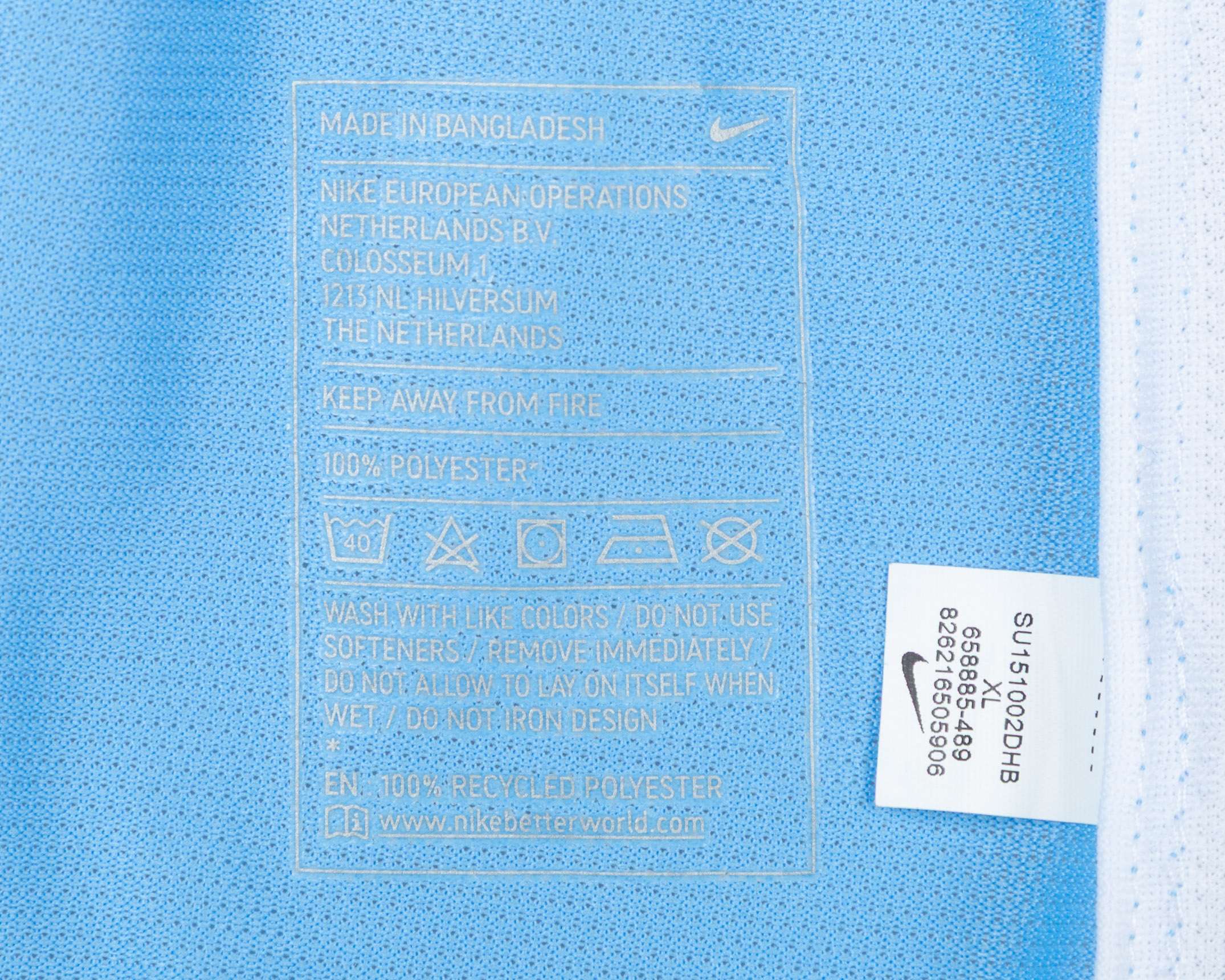 Yaya Toure sky-blue No.42 Manchester City match worn short-sleeved shirt, 2016 - Image 5 of 5