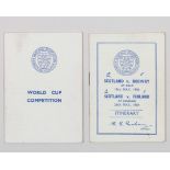 Tommy Docherty two itinerary booklets, 1954