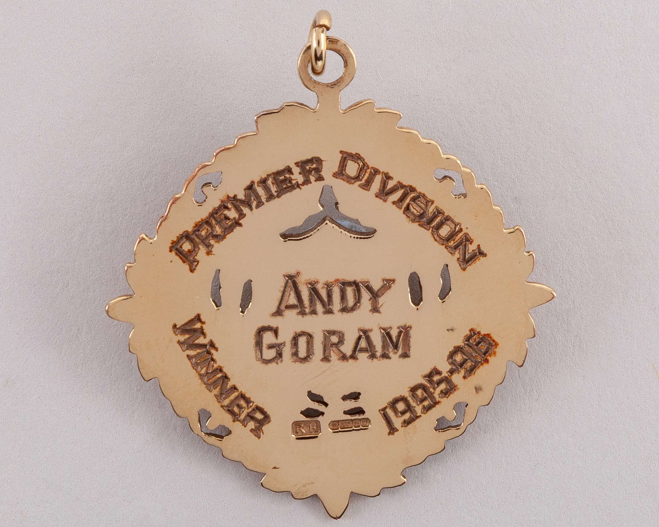 Andy Goram 9ct gold and enamel League Championship winners medal, 1995-96 - Image 2 of 4