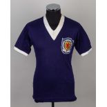 Eric Caldow blue No.2 Scotland v. Wales match worn short-sleeved shirt, c.1957-59
