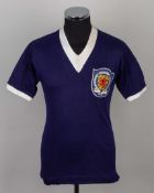 Eric Caldow blue No.2 Scotland v. Wales match worn short-sleeved shirt, c.1957-59