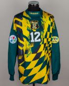 Andy Goram yellow and green No.12 Scotland match issued Euro 96 goalkeepers shirt