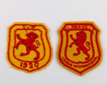 James Reid two Scotland official shirt badges, 1912-13 and 1920