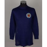 Jimmy Johnstone blue No.7 Scotland v. Wales match worn long-sleeved shirt, 1966