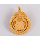 Eric Caldow 9ct gold Inter-League medal, 1958