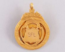 Eric Caldow 9ct gold Inter-League medal, 1958