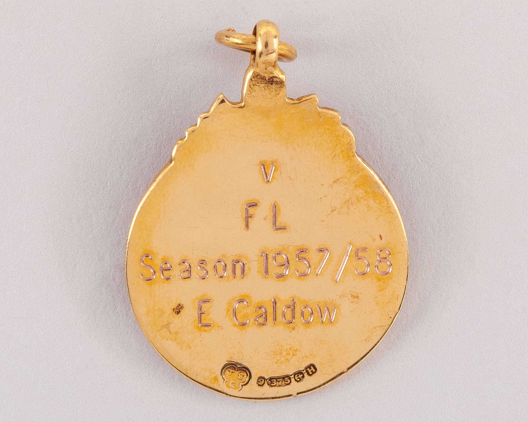 Eric Caldow 9ct gold Inter-League medal, 1958 - Image 2 of 3