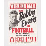 Bobby Evans Celtic an original Weekend Mail advertising poster