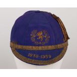 Andrew Beattie blue Scotland v. Ireland and Wales International cap, 1938-39