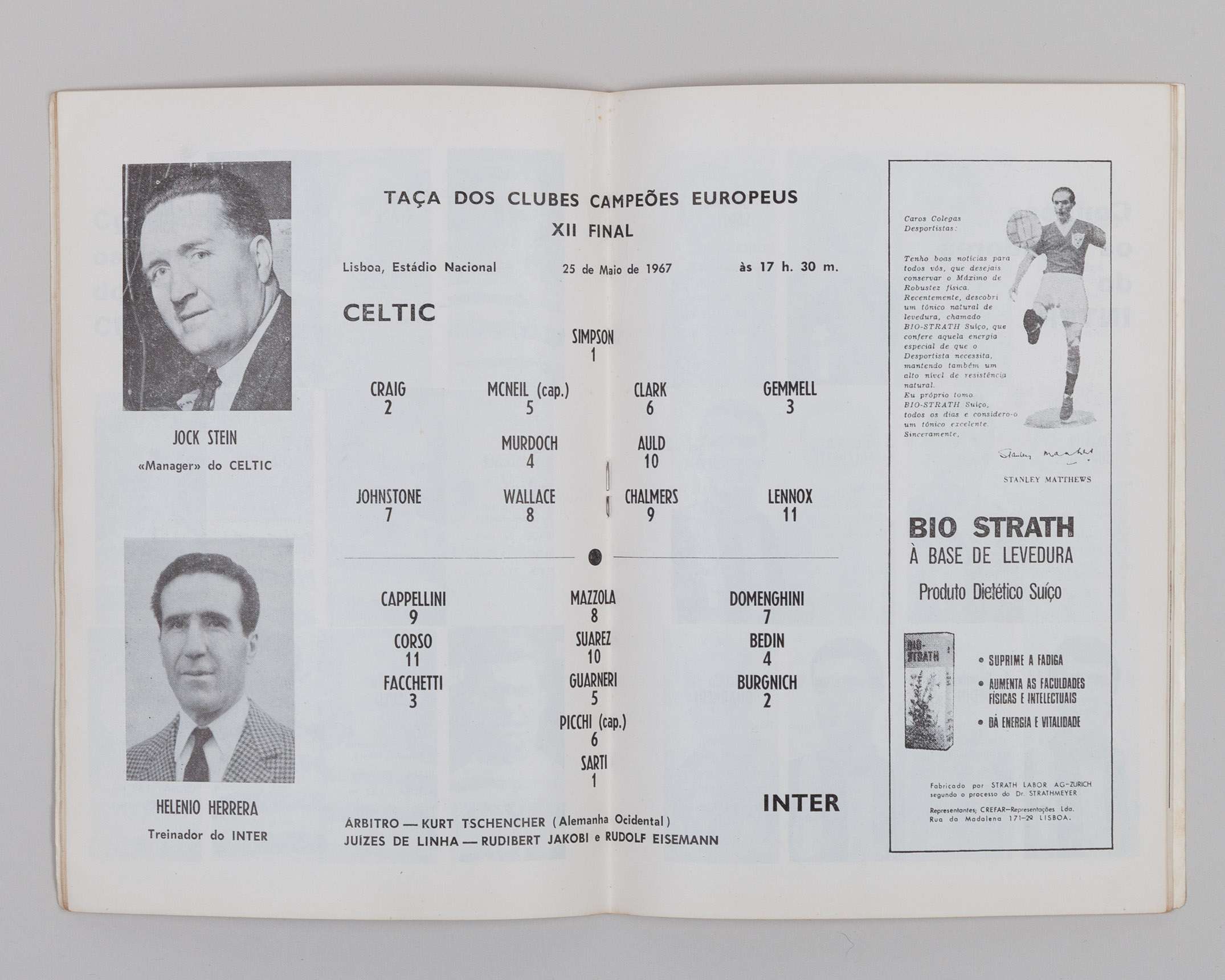 Celtic v. Inter Milan, European Cup Final match programme, 25th May 1967&nbsp; - Image 3 of 3
