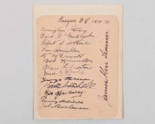 Rangers F.C. - page of autographs 1930-31 Scottish League Champions