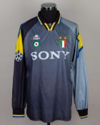 Andy Goram grey, black and yellow No.1 Juventus match worn goalkeepers shirt, 1995