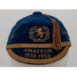 Blue Scotland v. England and Ireland International Amateur Cap, 1938-39.