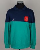 Andy Goram blue and green No.12 Spain match issued goalkeepers shirt, 1988
