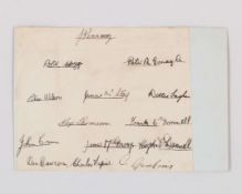 Celtic F.C - page of autographs 1932-33 Scottish Cup Winners