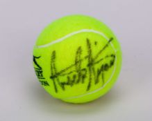 Andre Agassi autographed yellow Slazenger Wimbledon 4 tennis ball