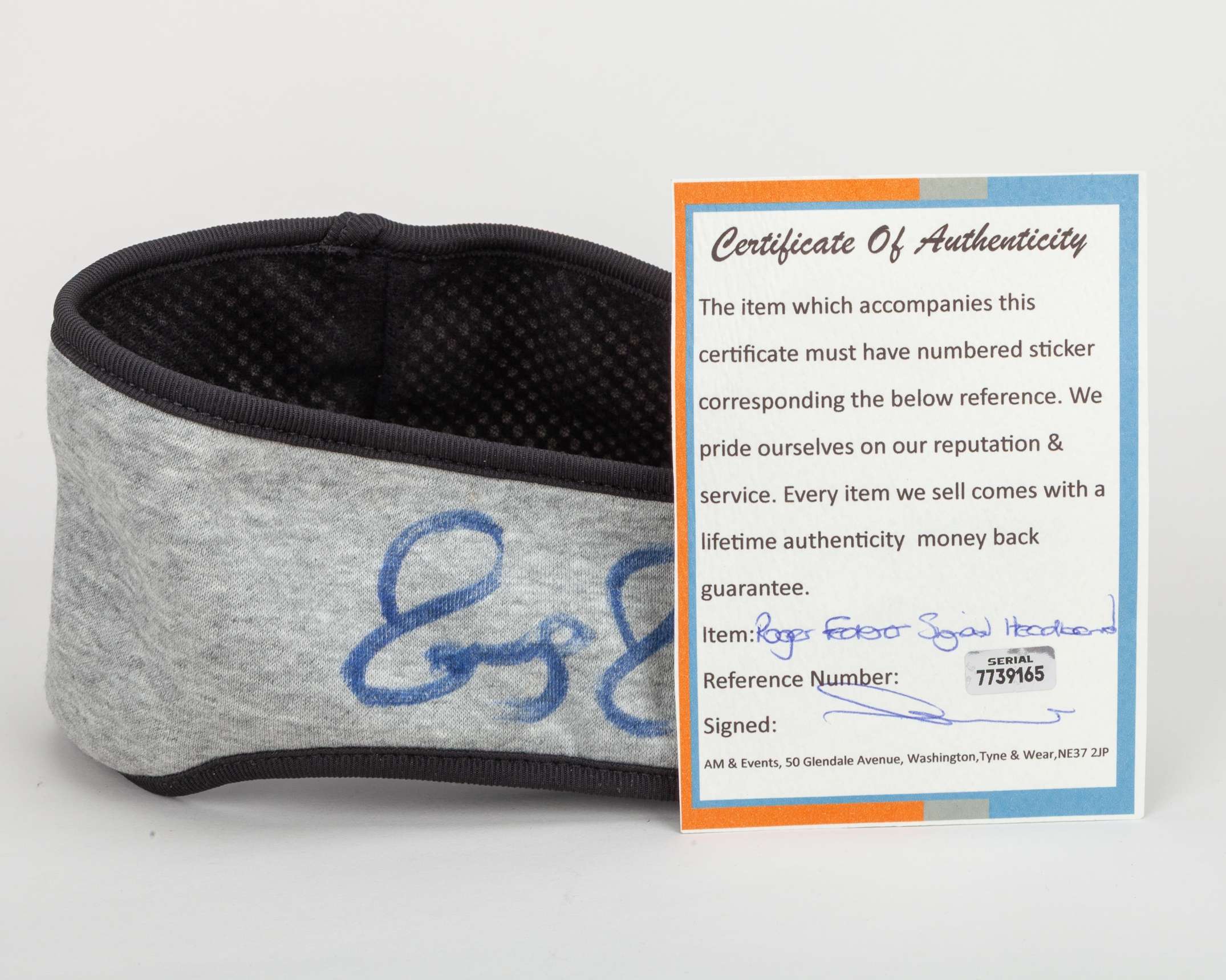 Roger Federer autographed grey and black Nike headband - Image 6 of 6