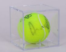 An autographed Andy Murray Wimbledon 2012 Olympic tennis ball