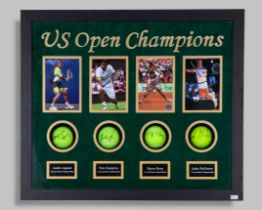U.S. Open Champions a display of signed tennis balls