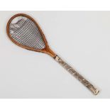 An extremely rare Sphairistike tilt-head racket, manufactured by French & Co