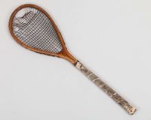 An extremely rare Sphairistike tilt-head racket, manufactured by French & Co