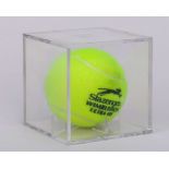 Martina Navratilova autographed yellow Slazenger Wimbledon Ultra Vis tennis ball