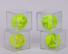Four autographed Wimbledon tennis balls, 2008, 2009, 2013 and 2014