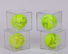Four autographed Wimbledon tennis balls, 2008, 2009, 2013 and 2014
