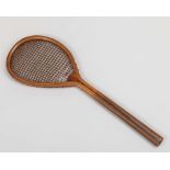 An early tilt-head racquet, manufactured by J.F. White, Woodbridge, c.1880s