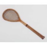 An early and attractive un-named tilt-headed Lawn Tennis racquet